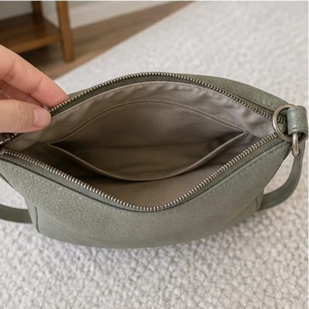 Ivory Pebbled Crossbody Bag